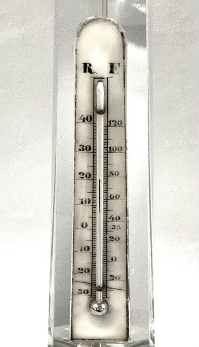 Glass Obelisk Desk Thermometer