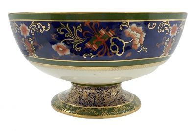Victorian Doulton Burslem Pedestal Bowl, “Gloire De Dijon” Pattern, circa 1897-1901