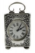 Victorian English Silver Carriage Clock