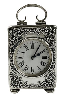 Victorian English Silver Carriage Clock