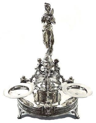 Victorian Epergne, From Meriden Britannia Company of Meriden, Connecticut, circa 1880-90