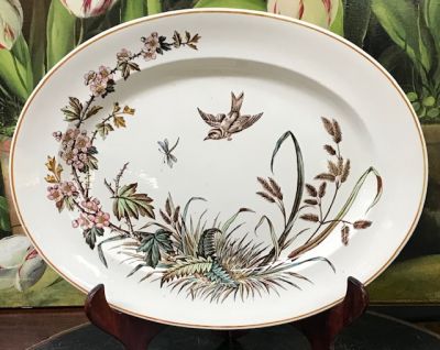 Victorian Era Aesthetic Movement Earthenware Transfer Ware Platter