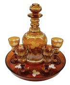 Victorian Era Bohemian Crystal Decanter Set