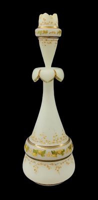 Victorian Hand Enamelled Bristol Glass Scent Bottle, Mid 19th Century