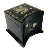 Victorian Papier-Mâché Tea Caddy With Graceful Concave Front Panel, circa 1850