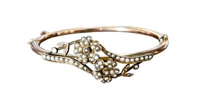 Victorian Seed Pearl Bangle Bracelet