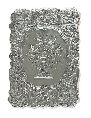 Victorian Sterling Silver Bank/Business Card Case, Birmingham 1859