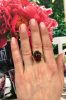 Vintage 16.10ct Cabochon Garnet and Diamond Ring in 14kt Yellow Gold