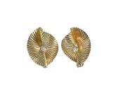 Vintage Diamond Fan Shaped Earrings