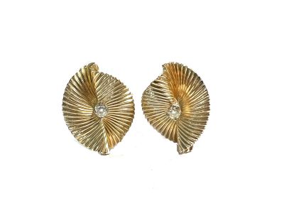 Vintage Diamond Fan Shaped Earrings
