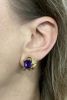 Vintage Amethyst Clip Earrings in 18kt Yellow Gold