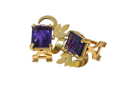 Vintage Amethyst Clip Earrings