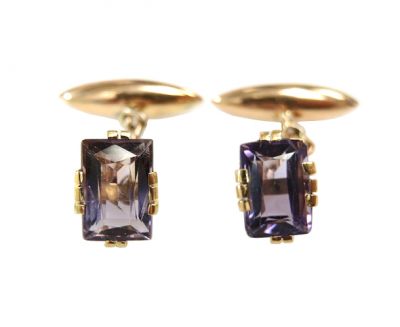 Vintage Art Deco Amethyst Cufflinks