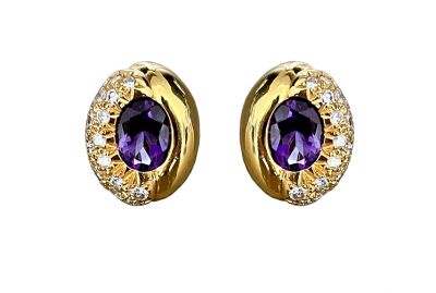 Vintage Amethyst and Diamond Earrings