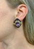 Vintage Amethyst and Emerald Earrings