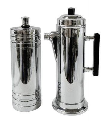 Nightmare Alley Prop - Vintage Art Deco Chrome Cocktail Shakers, American, circa 1930s