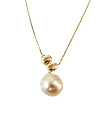 Vintage Baroque Pearl Double Heart Necklace