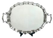 Vintage Birks Sterling Silver Tea Tray With Chippendale Border 