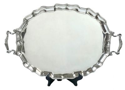 Vintage Birks Sterling Silver Tea Tray With Chippendale Border 
