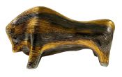 Vintage Brushed Silver and Gold Pottery Bull, Aldo Londi For Bitossi Ceramics
