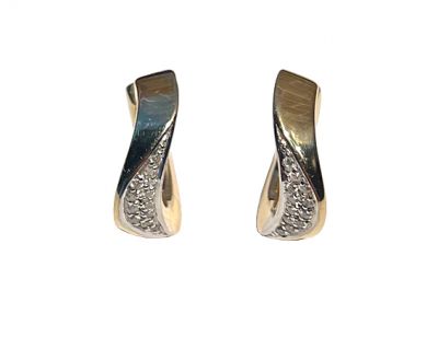 Vintage Diamond Stylized Hoop Earrings