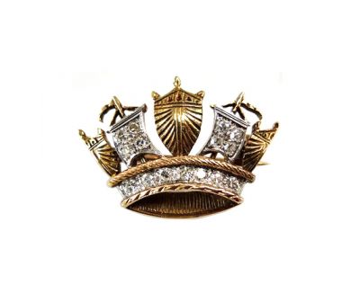Vintage Diamond 'Crown' Brooch