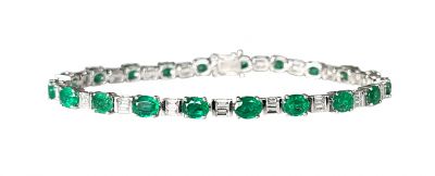 Vintage Emerald and Diamond Bracelet