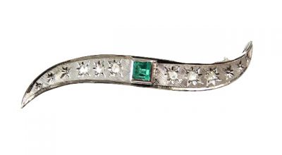 Vintage Emerald and Diamond Brooch
