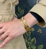 Vintage Freshwater Pearl Lily Of The Valley Hinged Bangle Bracelet