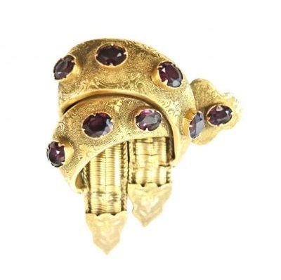 Vintage Garnet 'Knot' Brooch
