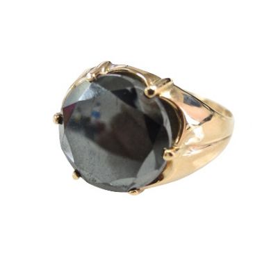 Vintage Hematite Solitaire Ring, circa 1940