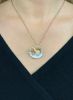 Vintage Mother of Pearl Ruby and Diamond Swan Pendant Brooch