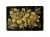 Vintage Murano Black Opaline Glass Box With Gilded Floral Top