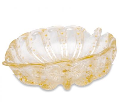 Vintage Murano Leaf-Shaped Bowl