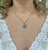 Vintage 6.62ct Opal and Diamond Pendant in 14kt. Yellow Gold