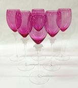 Vintage Rosenthal Crystal Versace “Medusa Lumiere” Wine Glasses In Cranberry
