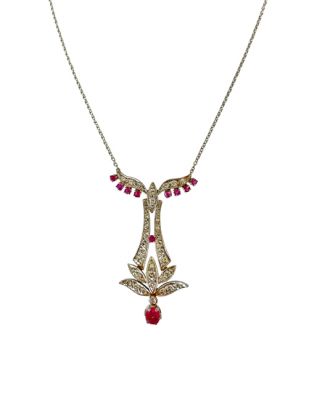 Vintage Ruby and Diamond Necklace