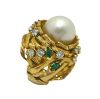 Vintage South Sea Pearl Diamond Emerald Ring