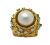 Vintage South Sea Pearl Diamond Emerald Ring