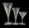 Vintage Val St. Lambert Crystal Claret/Water Goblets In The “Hafnia”Pattern