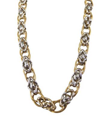 Vintage Yellow and White Gold Fancy Wire Work Necklace