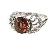 Vintage Zircon and Diamond Ring