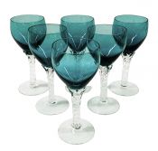 Vintage Coloured Glass Wine Glasses