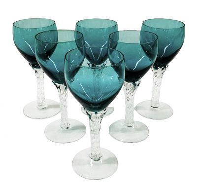 Vintage Coloured Glass Wine Glasses