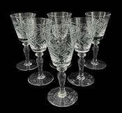 Vintage Cut And Frosted Crystal Sherry Glasses, circa 1960s