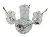 Nightmare Alley Prop - Waterford Crystal Jam Pots, Bowl and Silver Plate Spoons/Ladle