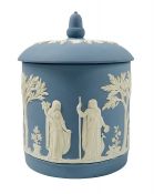 Wedgwood Jasperware Tobacco Jar/Humidor In Blue And Cream, circa 1976