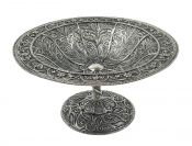 Hand Crafted Silver Filigree Pedestal Dish From Ilaria Peru in 950 Fine Silver