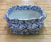 Victorian Ironstone Blue & White Footbath