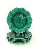 Wedgwood Green Glazed Leaf Plates